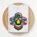 Patriotic duck hunting t-shirt with American flag graphic, front view
